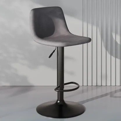 Modern Leather Swivel Bar Stool Adjustable Height Image - 6