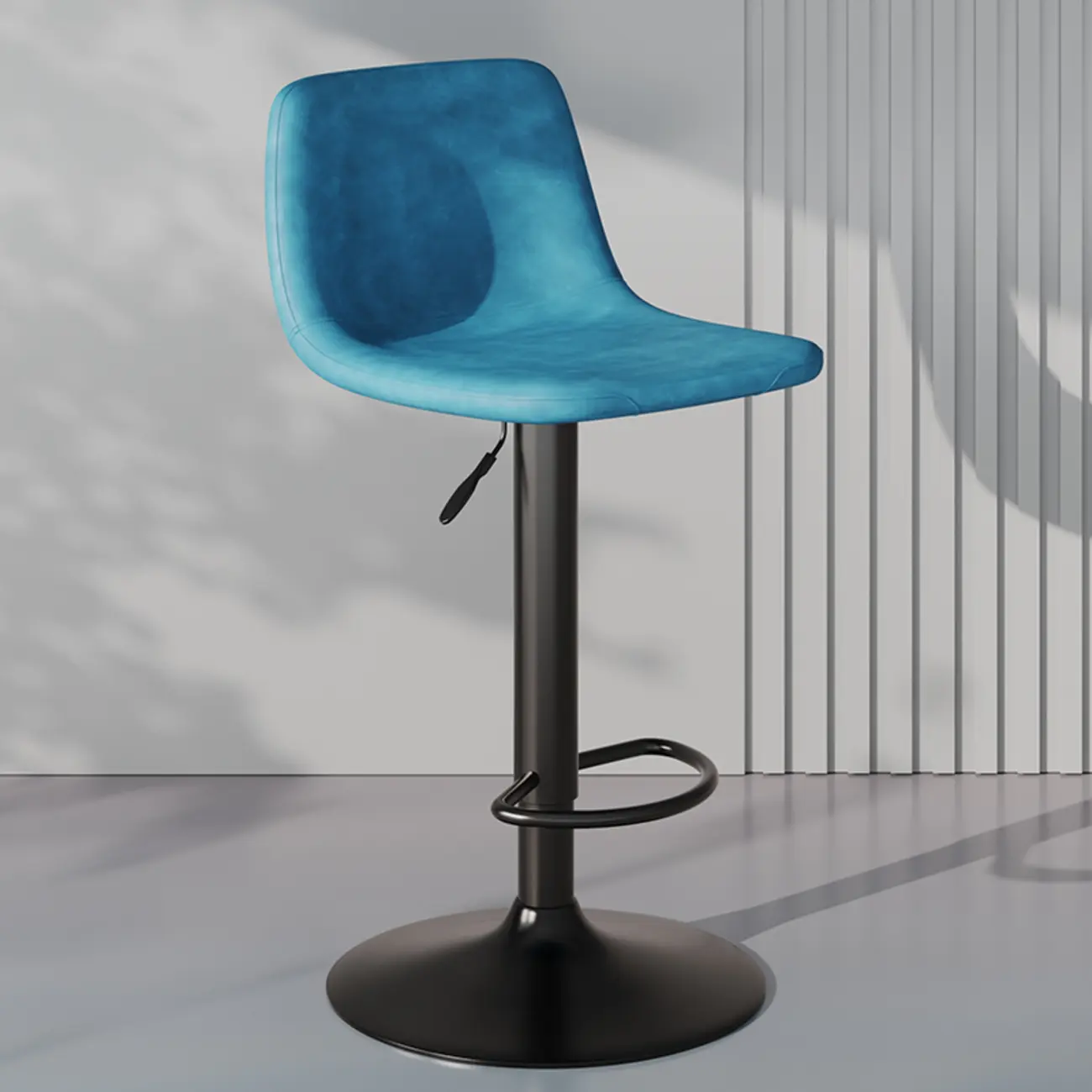 Modern Leather Swivel Bar Stool Adjustable Height Image - 10 | homeyfad