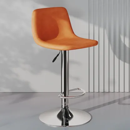 Modern Leather Swivel Bar Stool Adjustable Height Image - 11