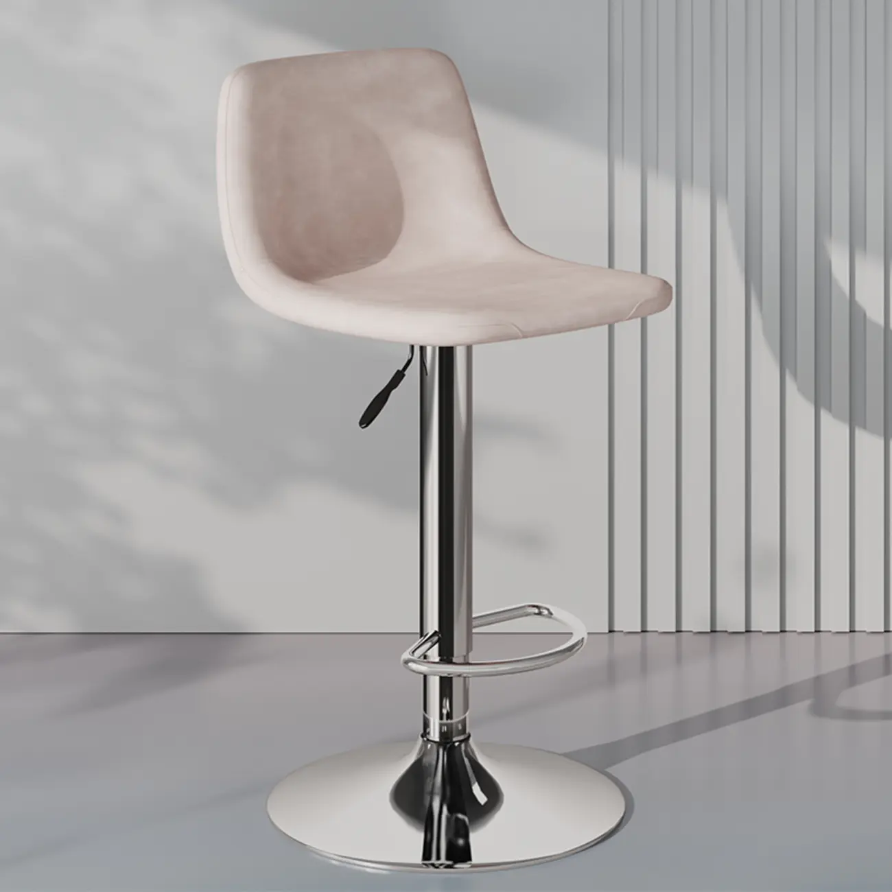 Modern Leather Swivel Bar Stool Adjustable Height Image - 14 | homeyfad