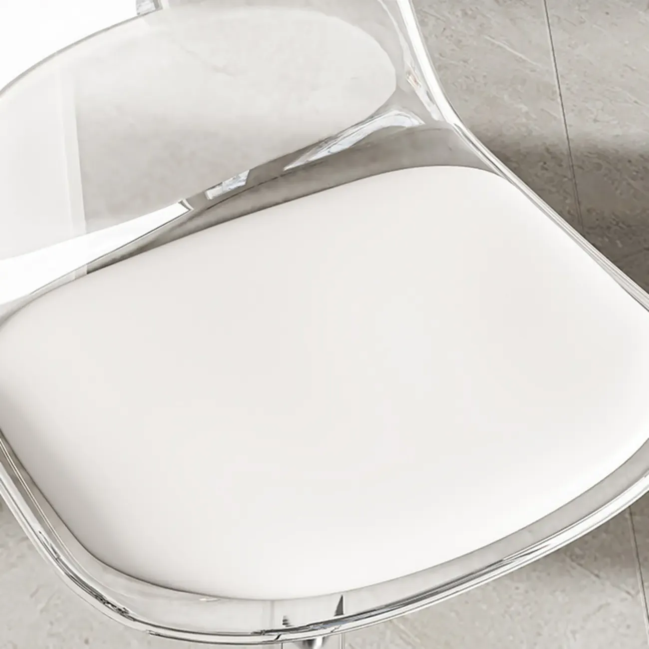 Transparent Acrylic Cushioned Swivel Adjustable Bar Stool Image - 6