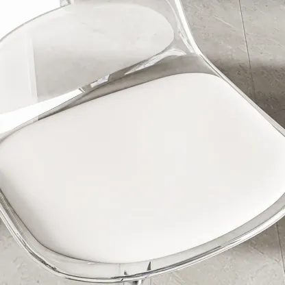 Transparent Acrylic Cushioned Swivel Adjustable Bar Stool Image - 6