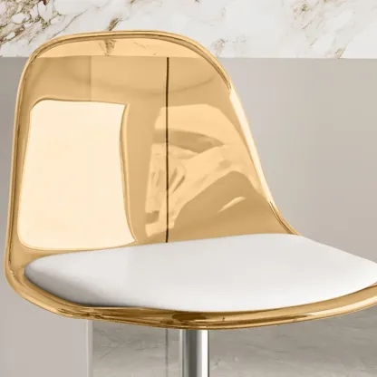 Transparent Acrylic Cushioned Swivel Adjustable Bar Stool Image - 11