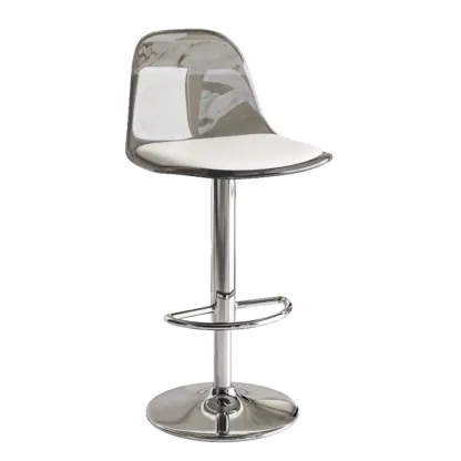 Transparent Acrylic Cushioned Swivel Adjustable Bar Stool Image - 14