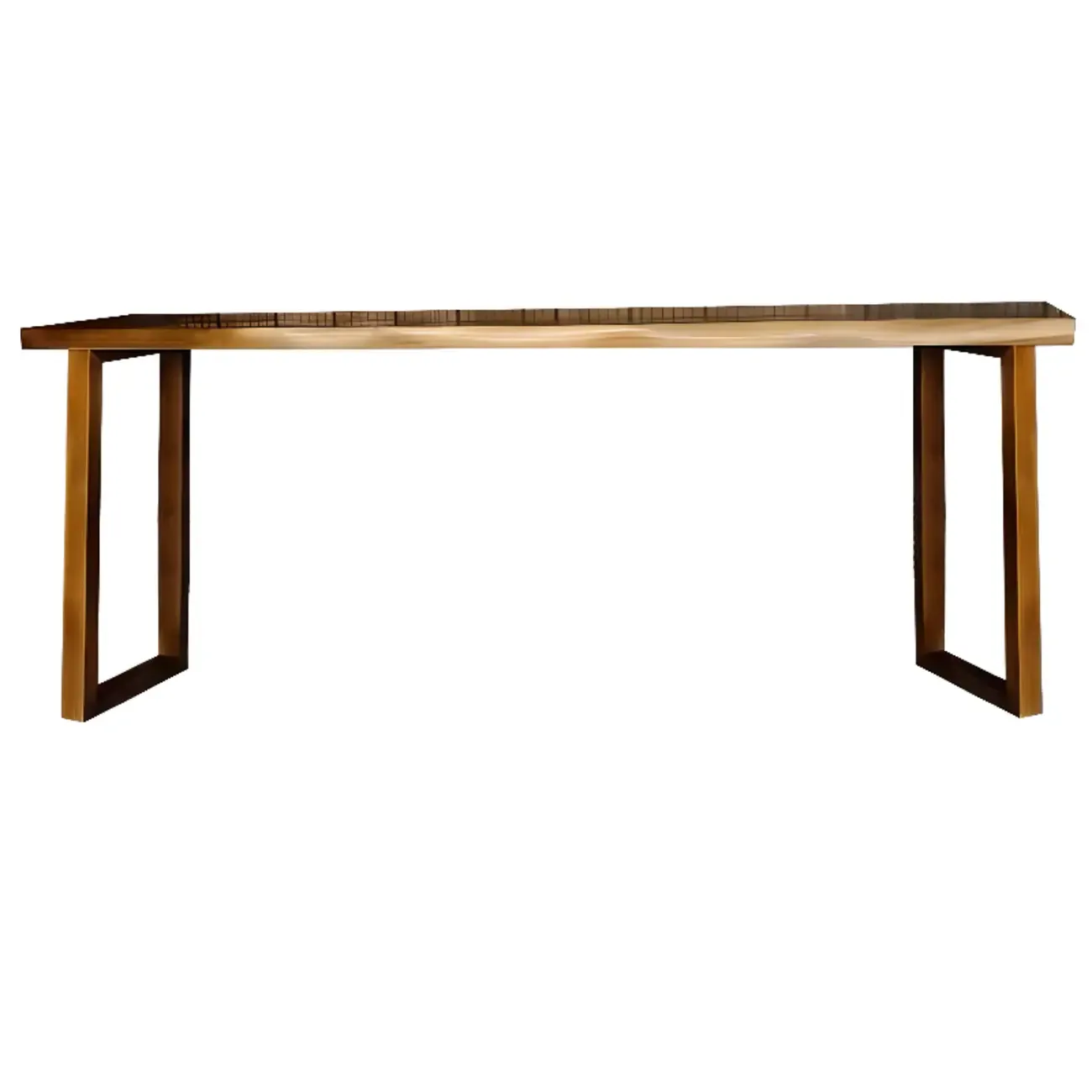  Simple Brown Pine Wood Sled Bar Table for Pub Image - 2