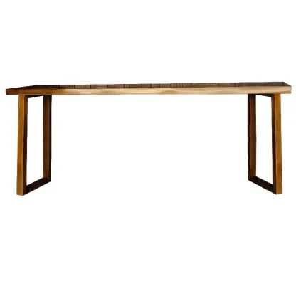  Simple Brown Pine Wood Sled Bar Table for Pub Image - 2