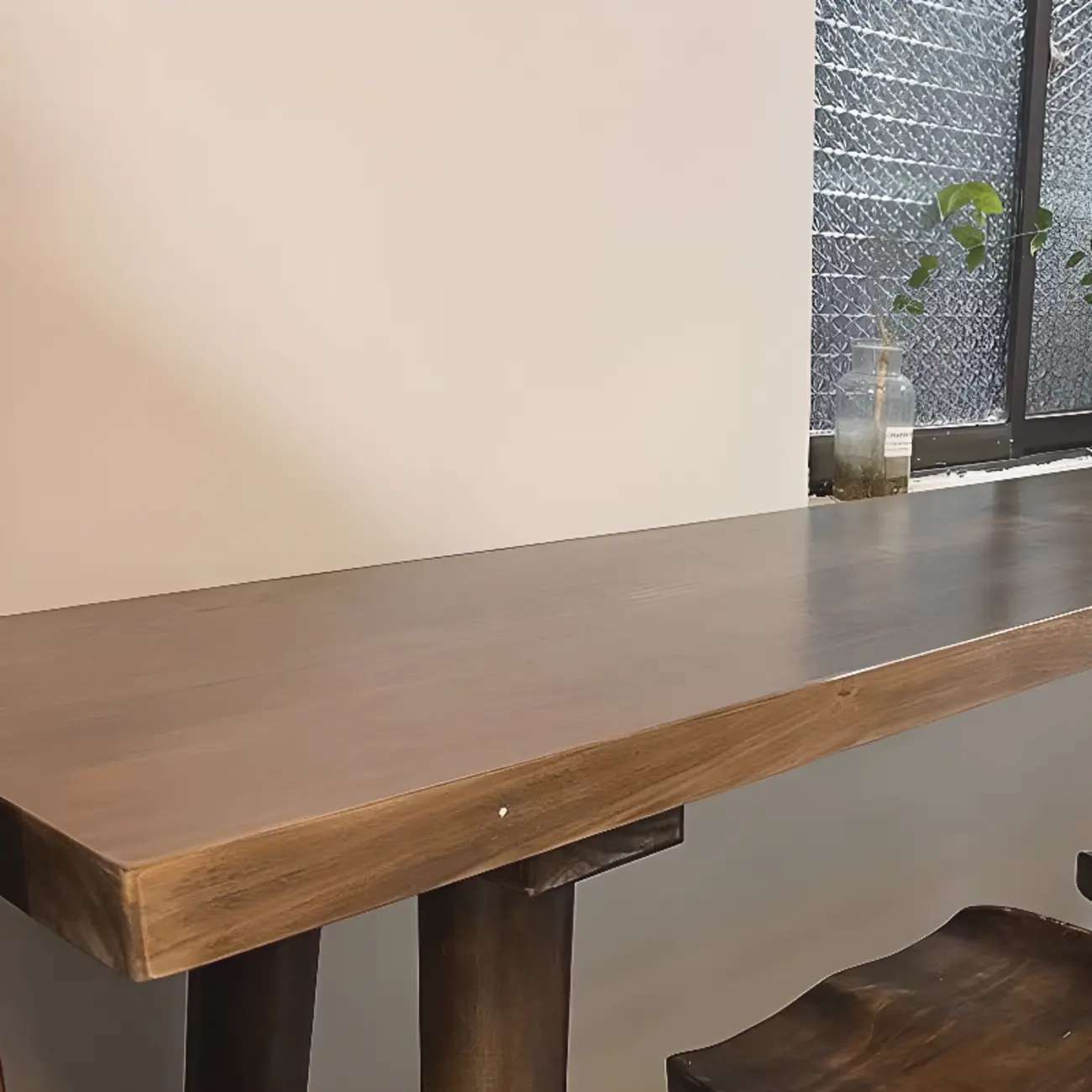  Simple Brown Pine Wood Sled Bar Table for Pub Image - 6 | homeyfad