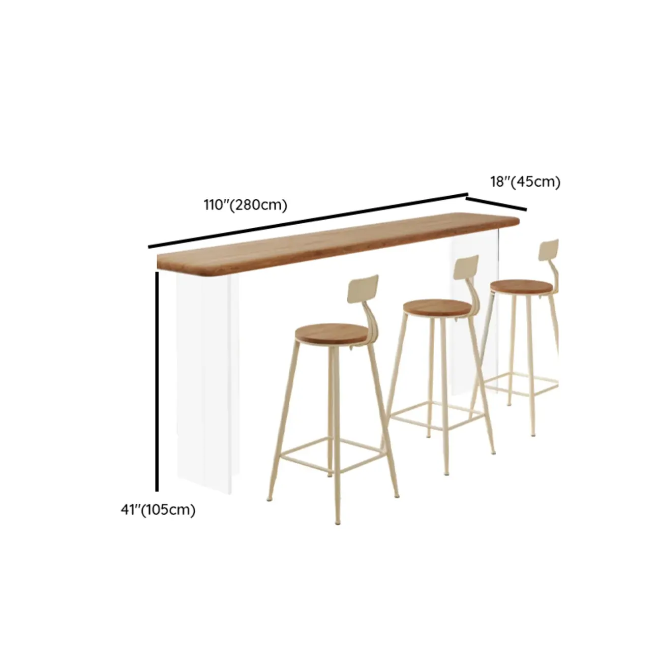 Modern Natural Wood Transparent Twin Pedestal Bar Tables Image - 15 | homeyfad