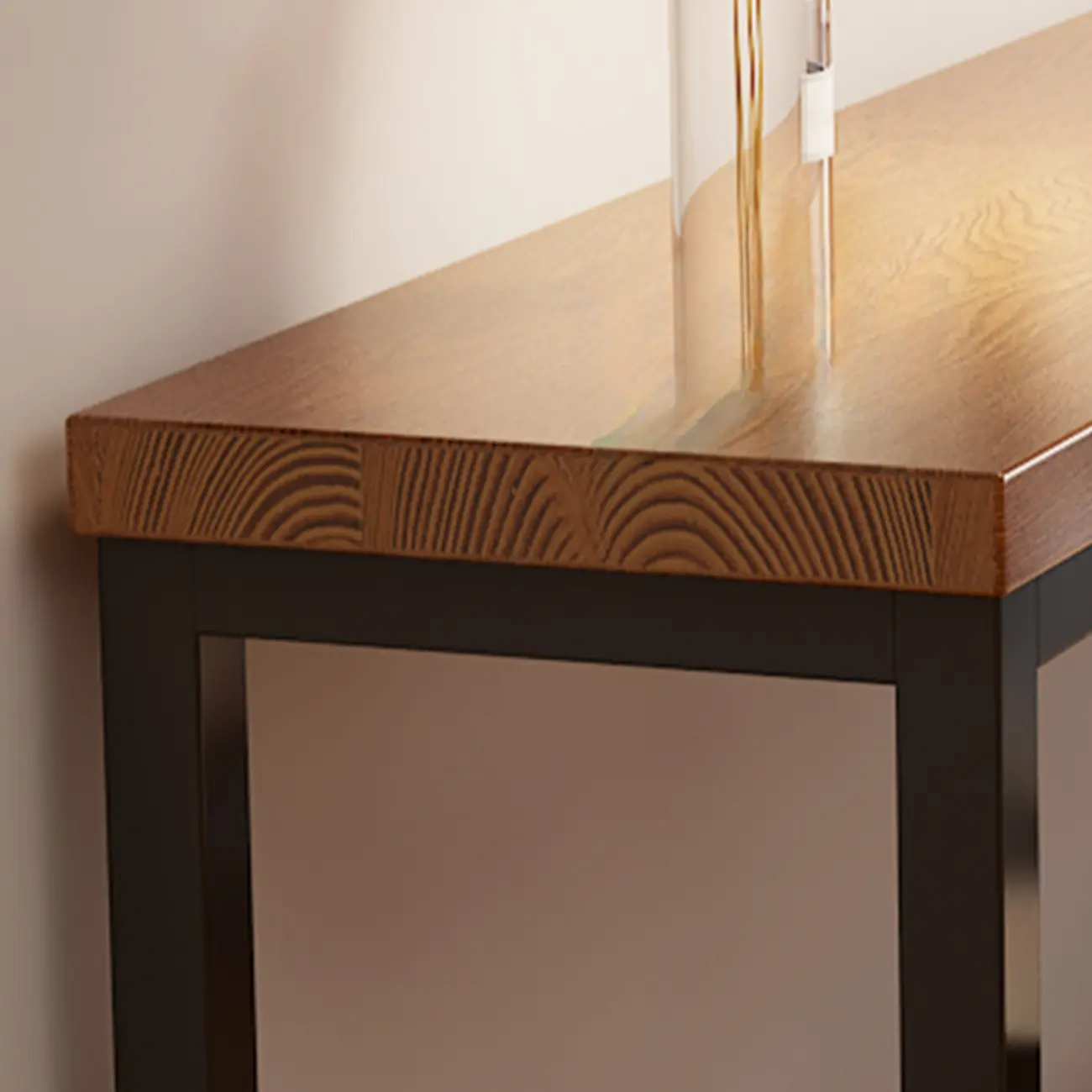 Simple Brown Black Wooden Trestle Bar Tables Image - 7 | homeyfad