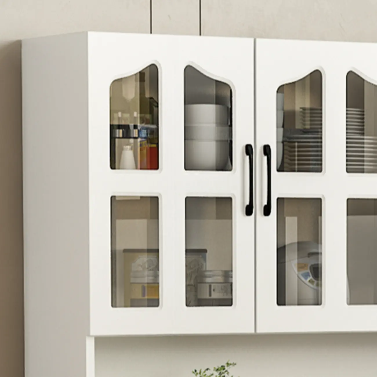 Kitchen Wooden Multi-Storage Sideboard with Microwave Stand Image - 16 | homeyfad