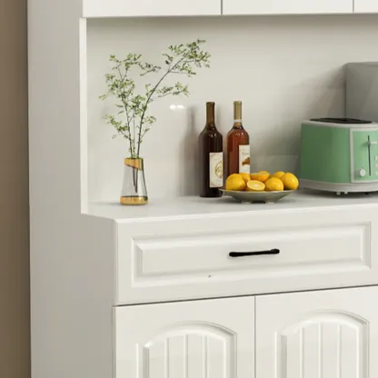 Kitchen Wooden Multi-Storage Sideboard with Microwave Stand Image - 3