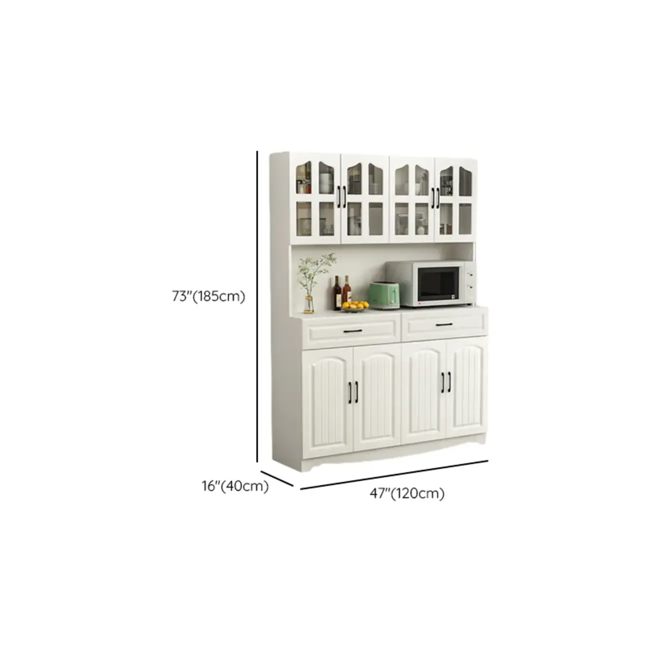 Kitchen Wooden Multi-Storage Sideboard with Microwave Stand Image - 22