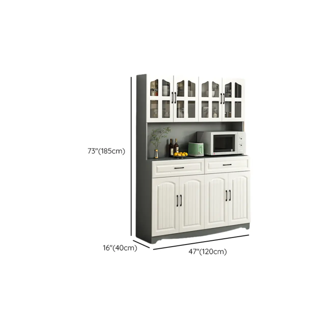 Kitchen Wooden Multi-Storage Sideboard with Microwave Stand Image - 28 | homeyfad