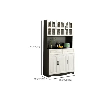 Kitchen Wooden Multi-Storage Sideboard with Microwave Stand Image - 30