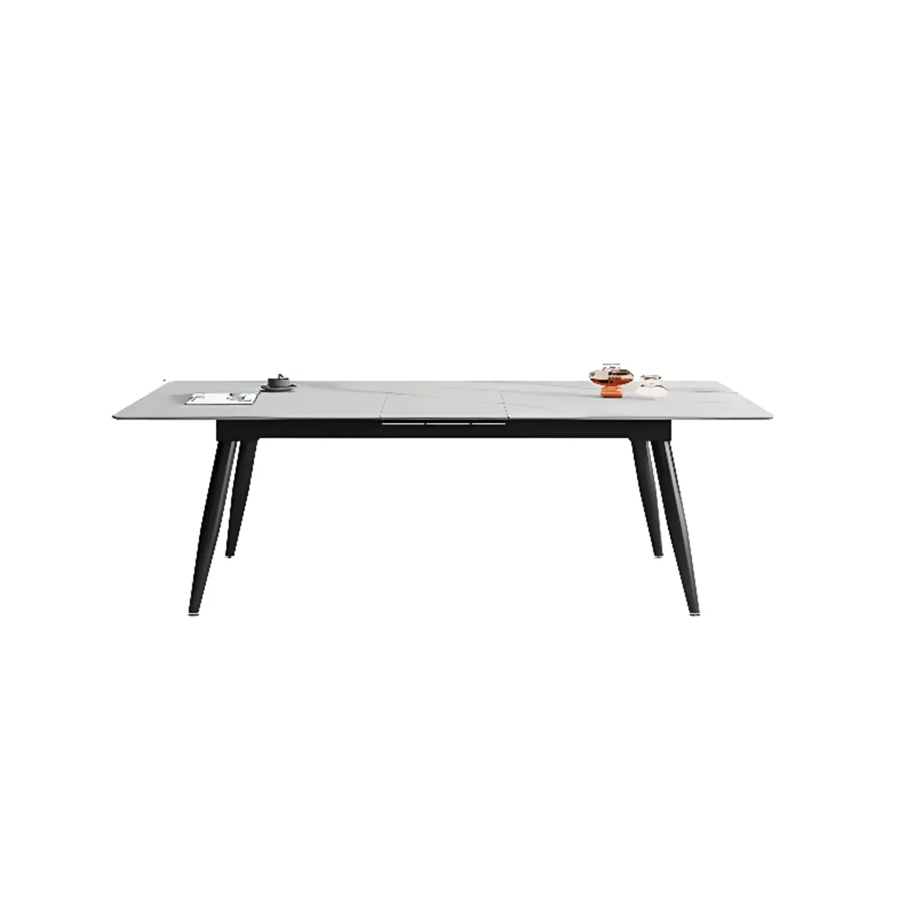 Modern White Marble Rectangular Dining Table Image - 3 | homeyfad