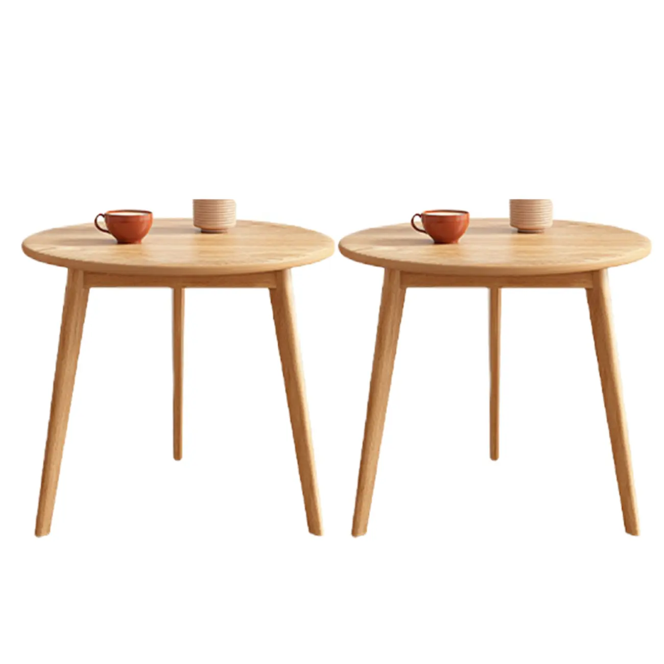 Contemporary Natural Wood Round three Legs Side Table Image - 25 | homeyfad