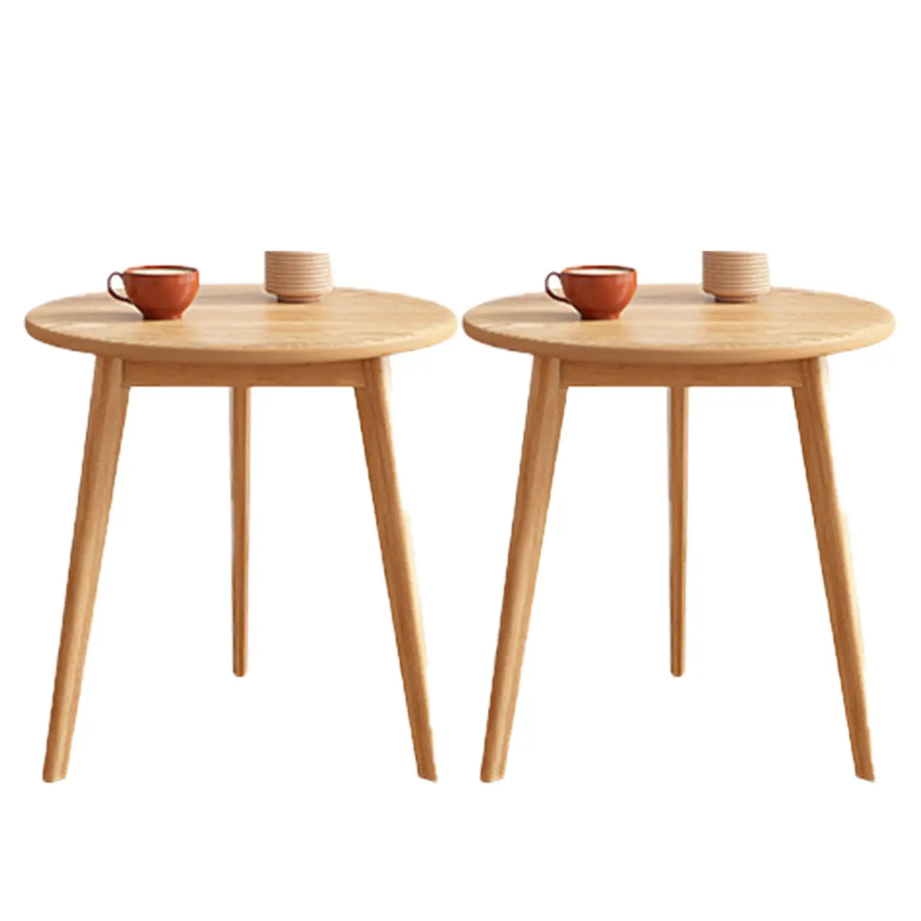 Contemporary Natural Wood Round three Legs Side Table Image - 27 | homeyfad