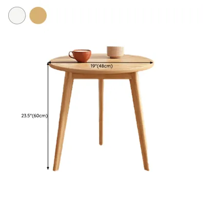 Contemporary Natural Wood Round three Legs Side Table Image - 40