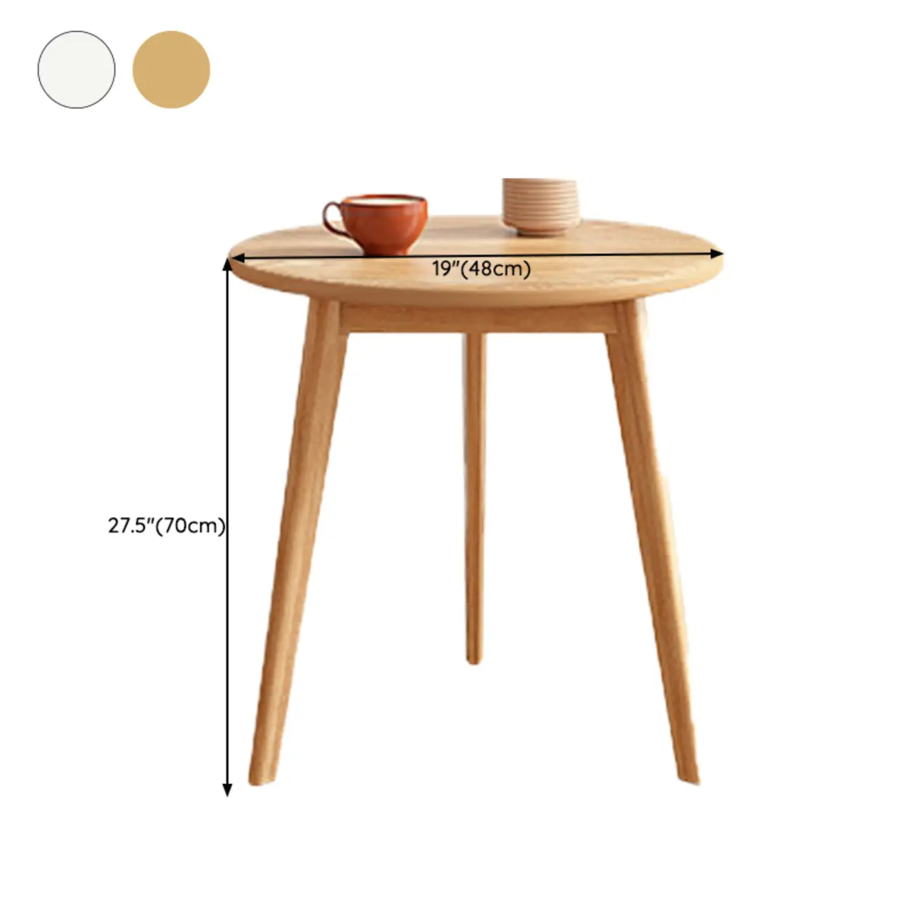 Contemporary Natural Wood Round three Legs Side Table Image - 41 | homeyfad