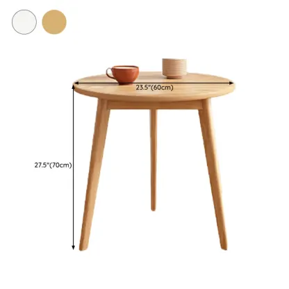 Contemporary Natural Wood Round three Legs Side Table Image - 42
