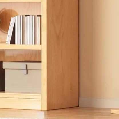 Narrow Vertical Modern Wooden Bookcase in Natural Finish Image - 14