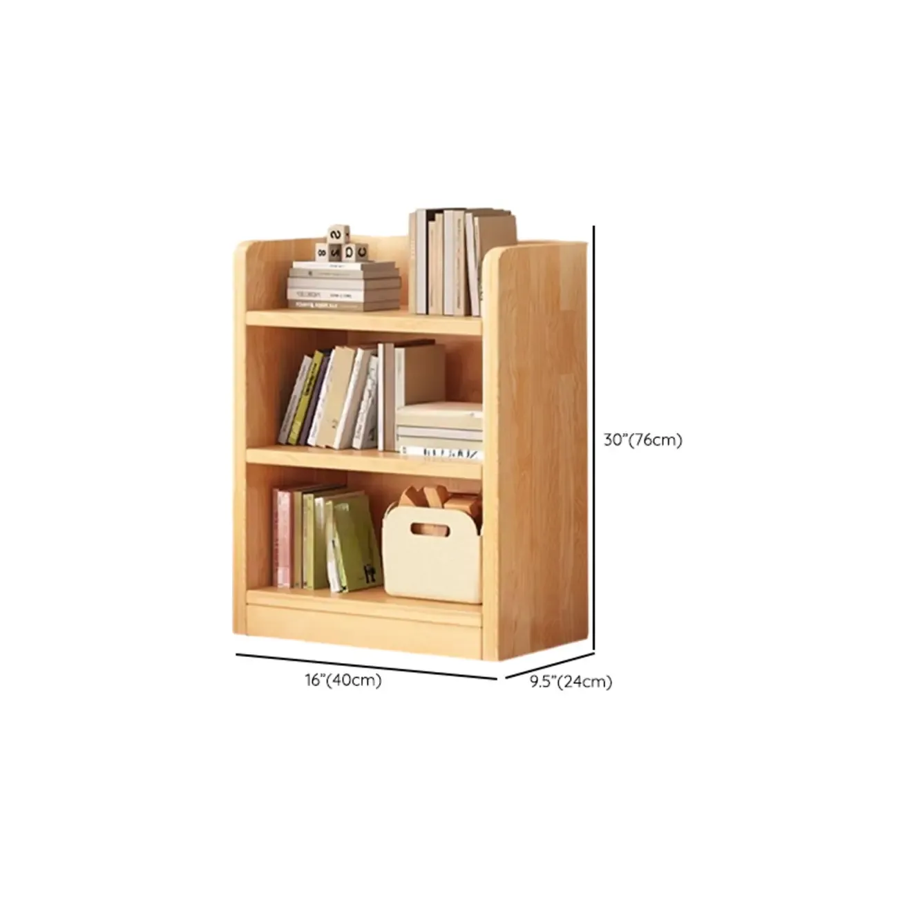Narrow Vertical Modern Wooden Bookcase in Natural Finish Image - 27