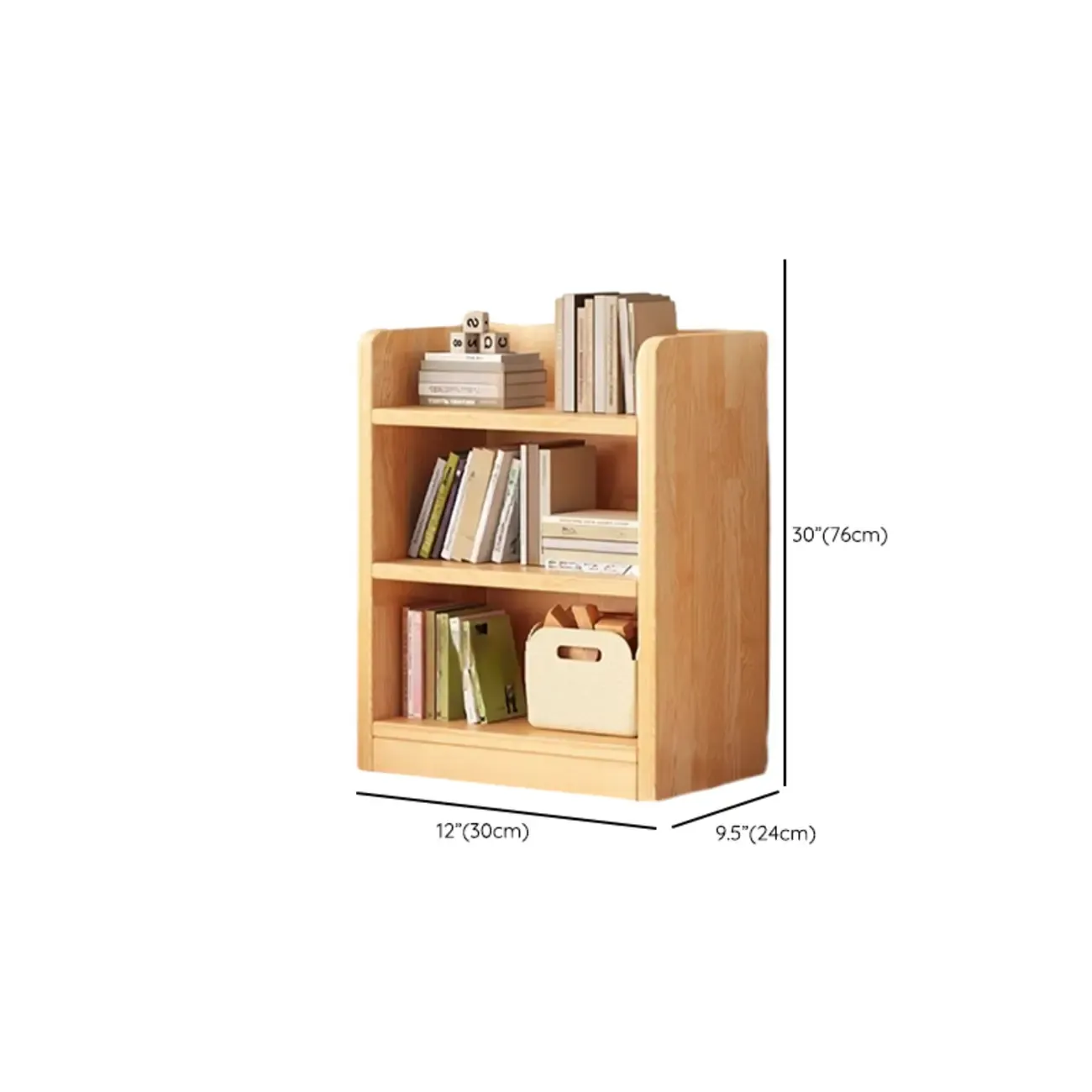 Narrow Vertical Modern Wooden Bookcase in Natural Finish Image - 39