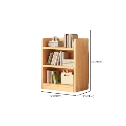 Narrow Vertical Modern Wooden Bookcase in Natural Finish Image - 39