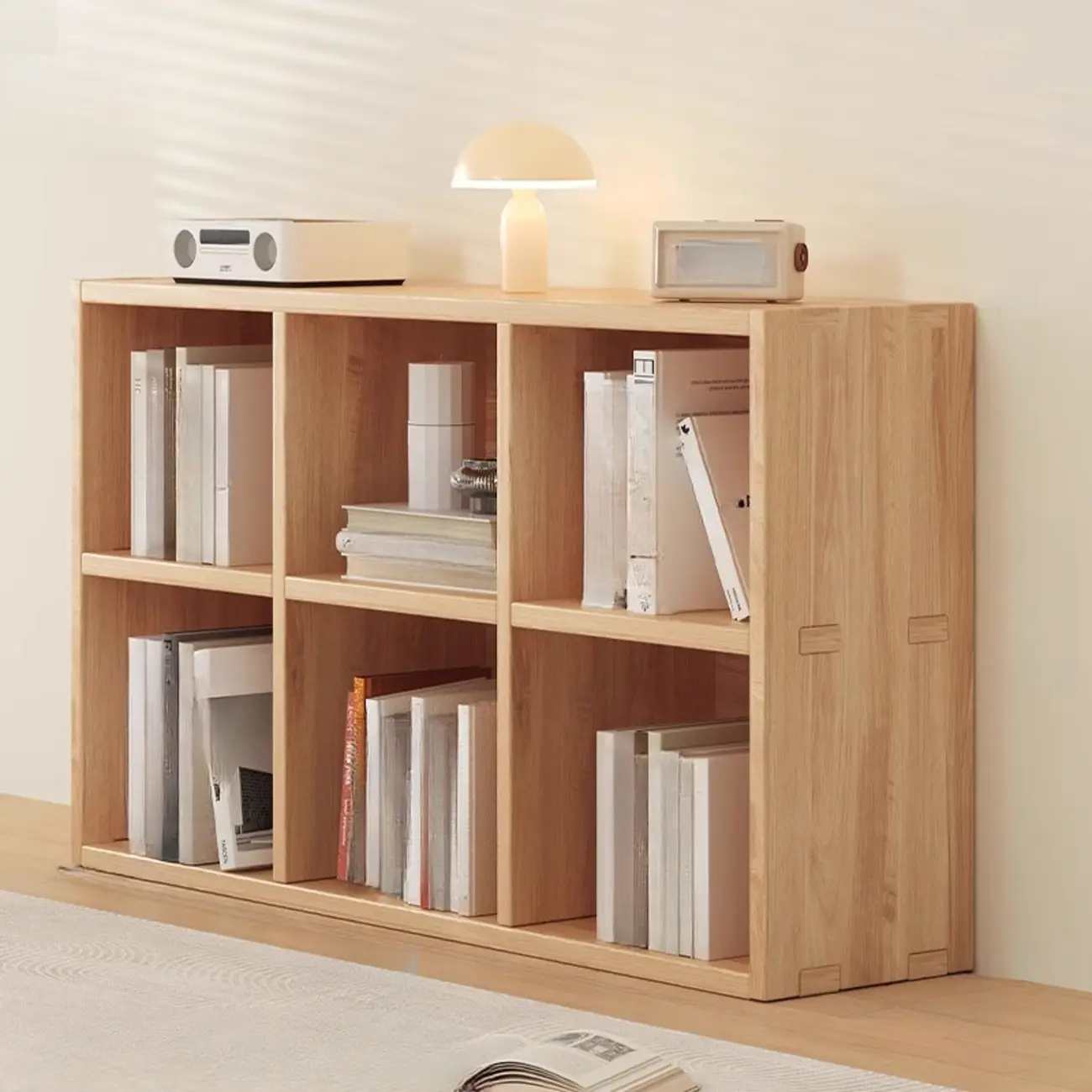 Natural Finish Durable Wooden 10-Cube Open Bookcase Image - 5 | homeyfad