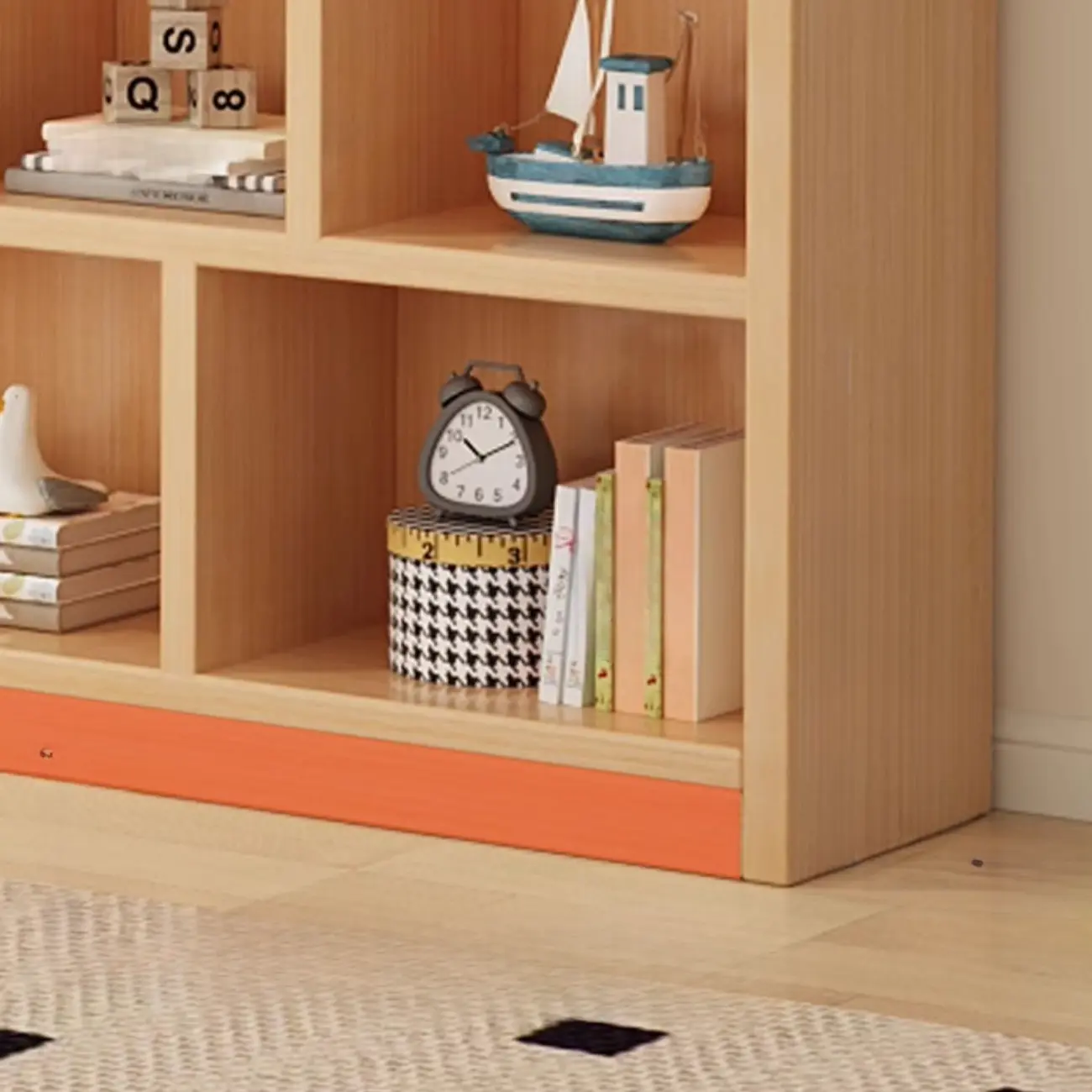 Natural Finish Durable Wooden 10-Cube Open Bookcase Image - 18 | homeyfad