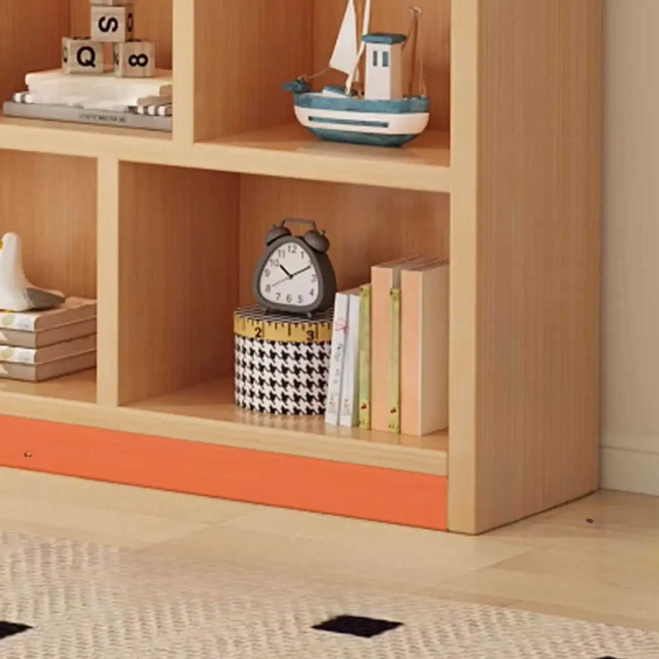 Natural Finish Durable Wooden 10-Cube Open Bookcase Image - 18