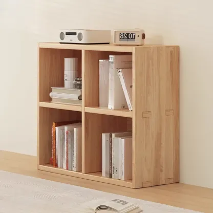 Natural Finish Durable Wooden 10-Cube Open Bookcase Image - 21
