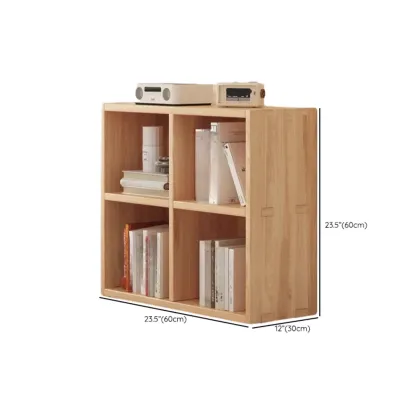Natural Finish Durable Wooden 10-Cube Open Bookcase #size