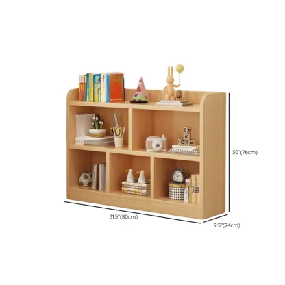 Natural Finish Durable Wooden 10-Cube Open Bookcase Image - 24