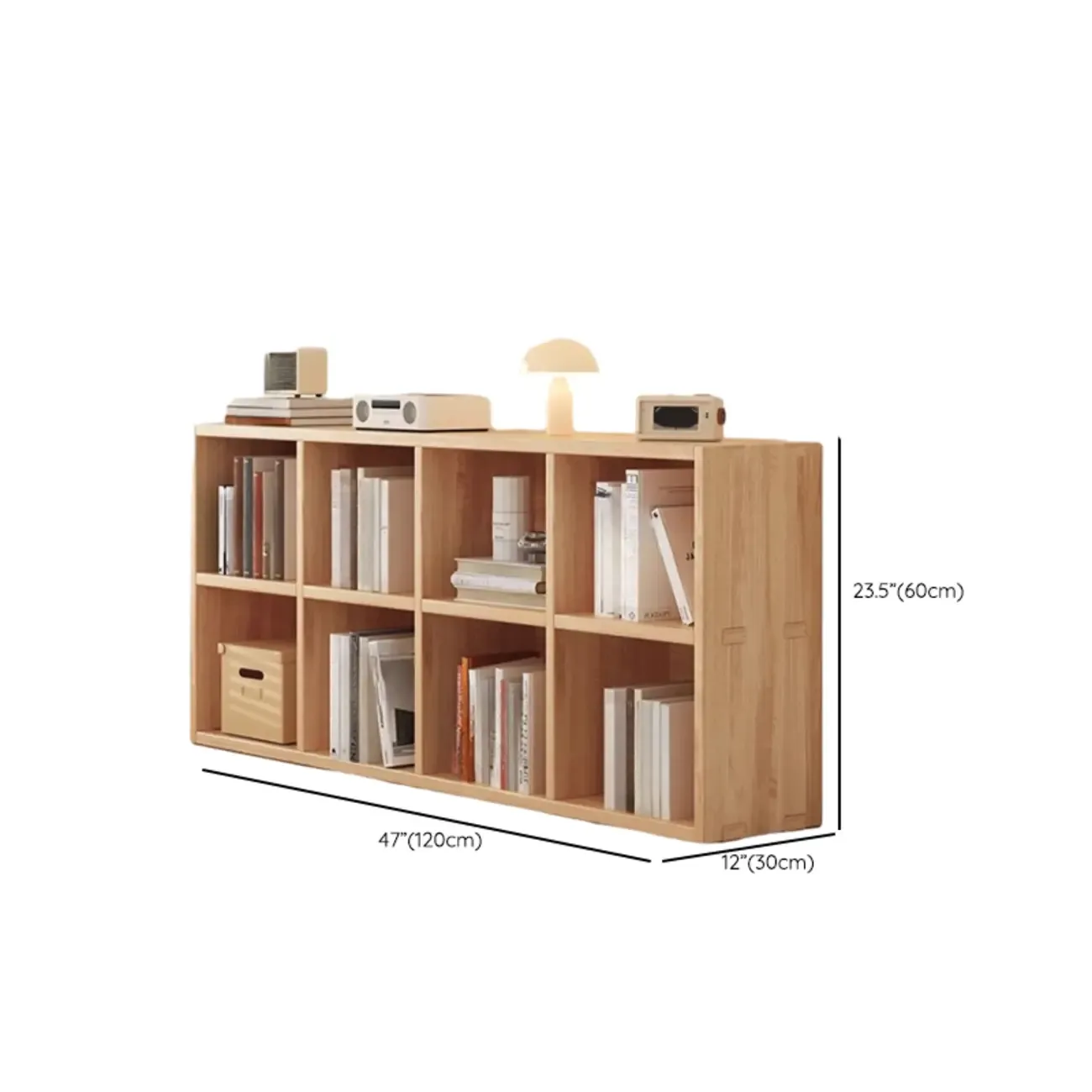 Natural Finish Durable Wooden 10-Cube Open Bookcase Image - 27