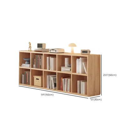 Natural Finish Durable Wooden 10-Cube Open Bookcase Image - 29