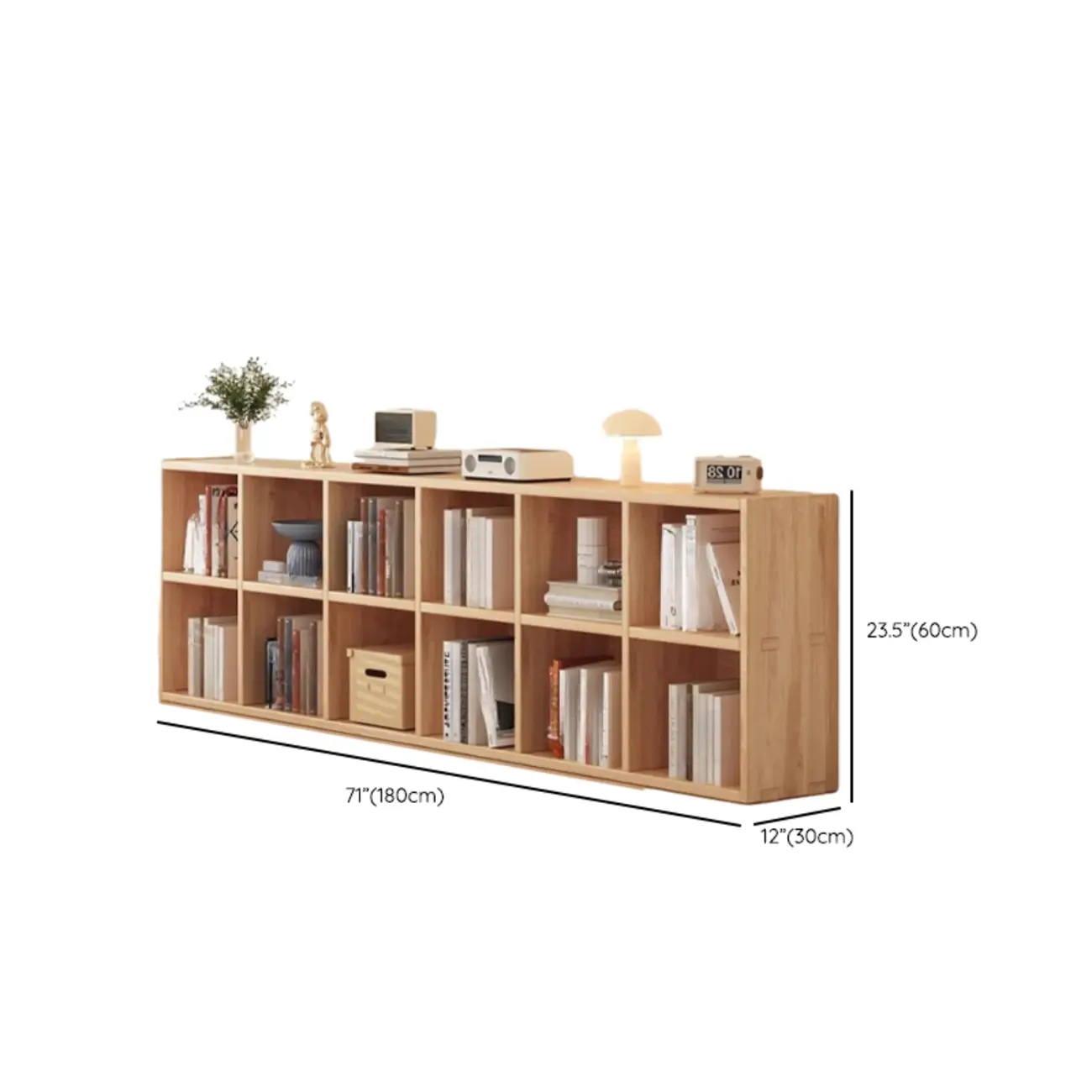 Natural Finish Durable Wooden 10-Cube Open Bookcase Image - 30 | homeyfad
