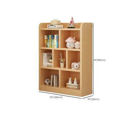 Natural Finish Durable Wooden 10-Cube Open Bookcase Image - 31