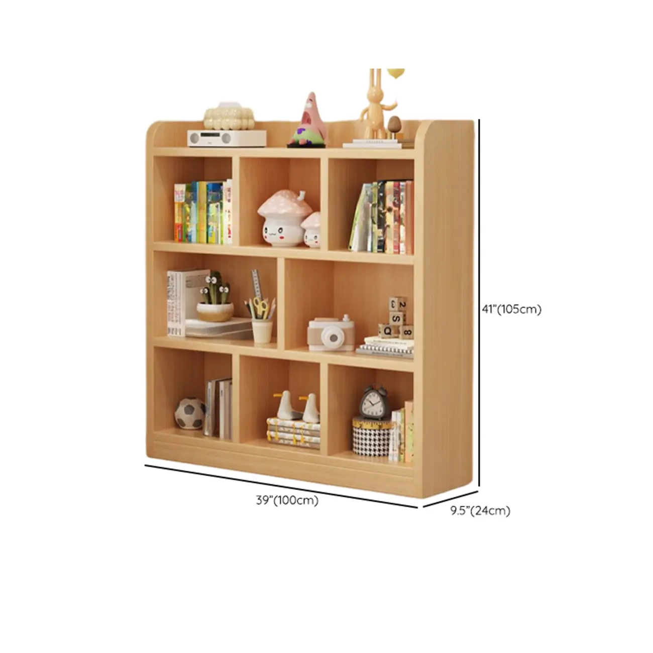 Natural Finish Durable Wooden 10-Cube Open Bookcase Image - 32 | homeyfad
