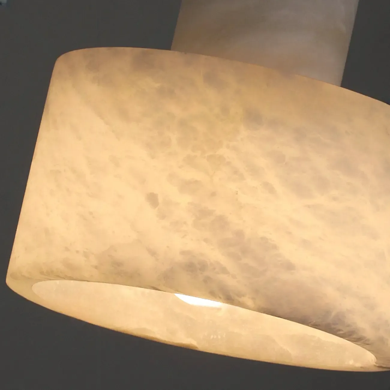 Unique White Cylinder Alabaster Kitchen Pendant Light Image - 3