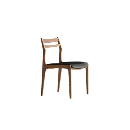 Modern Upholstered Ladder Back Wooden Dining Chair  Image - 3