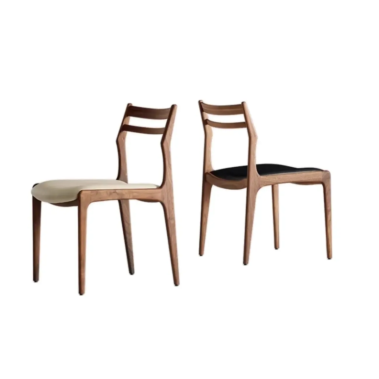 Modern Upholstered Ladder Back Wooden Dining Chair  Image - 9