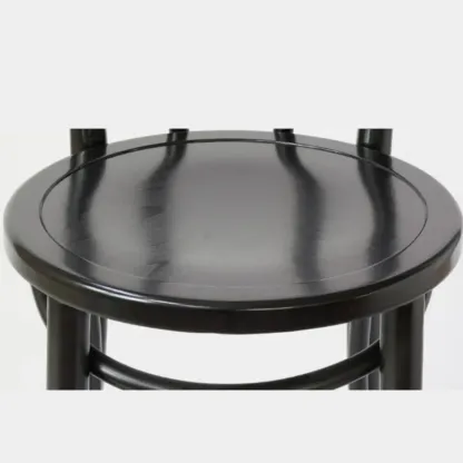 Walnut Beech Wood Leather Seat Bar Stools with Back Image - 13