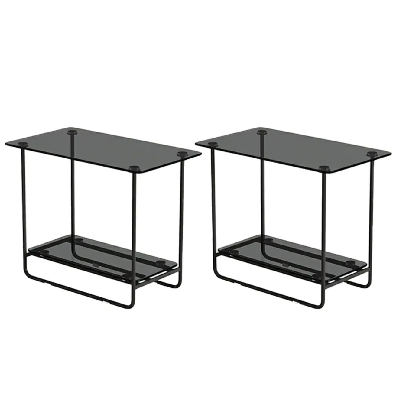 Brown Glass Top Oval Metal Frame Storage Side Table Image - 8 | homeyfad