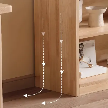 Durable Brown Wooden Vertical Open Storage 5-Shelf Bookcase Image - 6