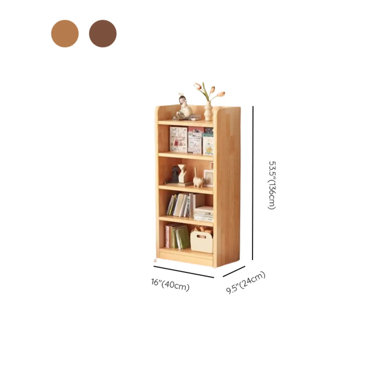 Durable Brown Wooden Vertical Open Storage 5-Shelf Bookcase Image - 20 | homeyfad