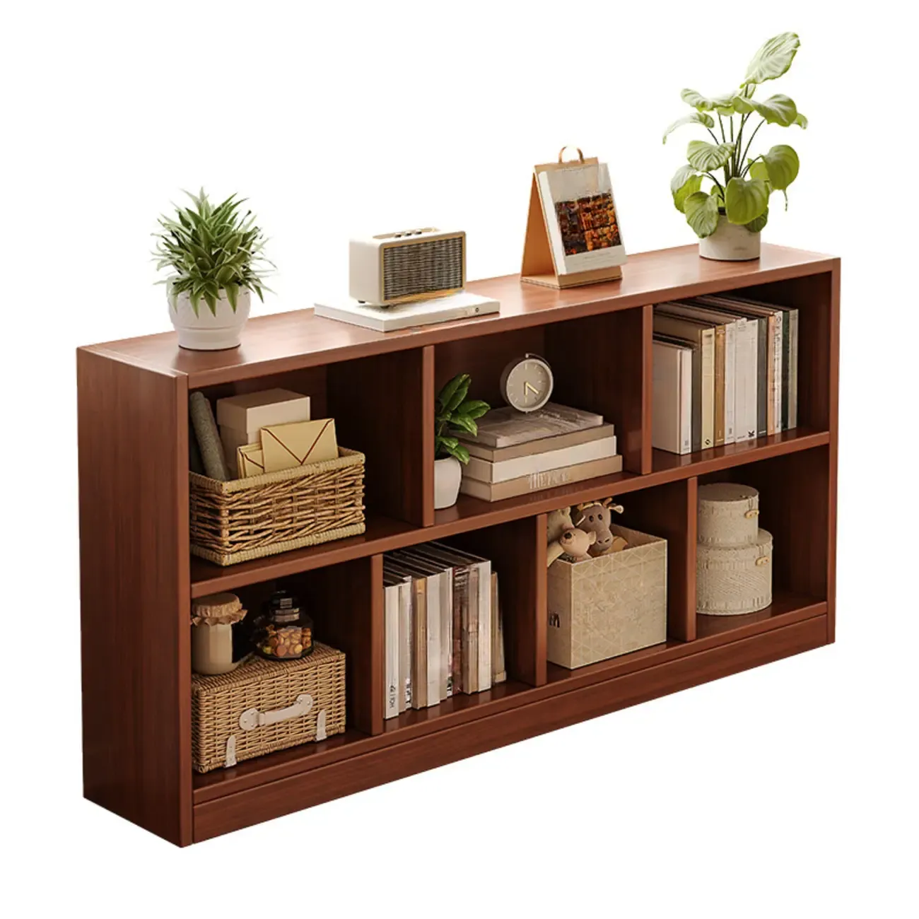 Modern Wooden Compact Bookcase Home Office Shelves Image - 19