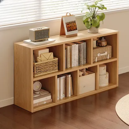 Modern Wooden Compact Bookcase Home Office Shelves Image - 5