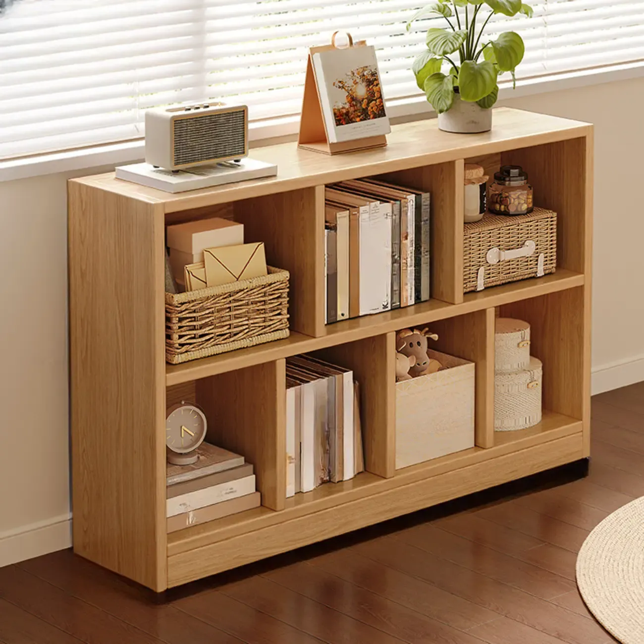 Modern Wooden Compact Bookcase Home Office Shelves Image - 10