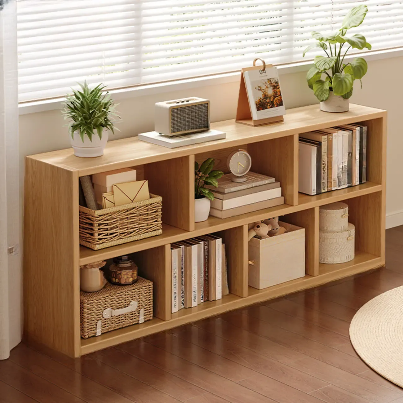 Modern Wooden Compact Bookcase Home Office Shelves Image - 11
